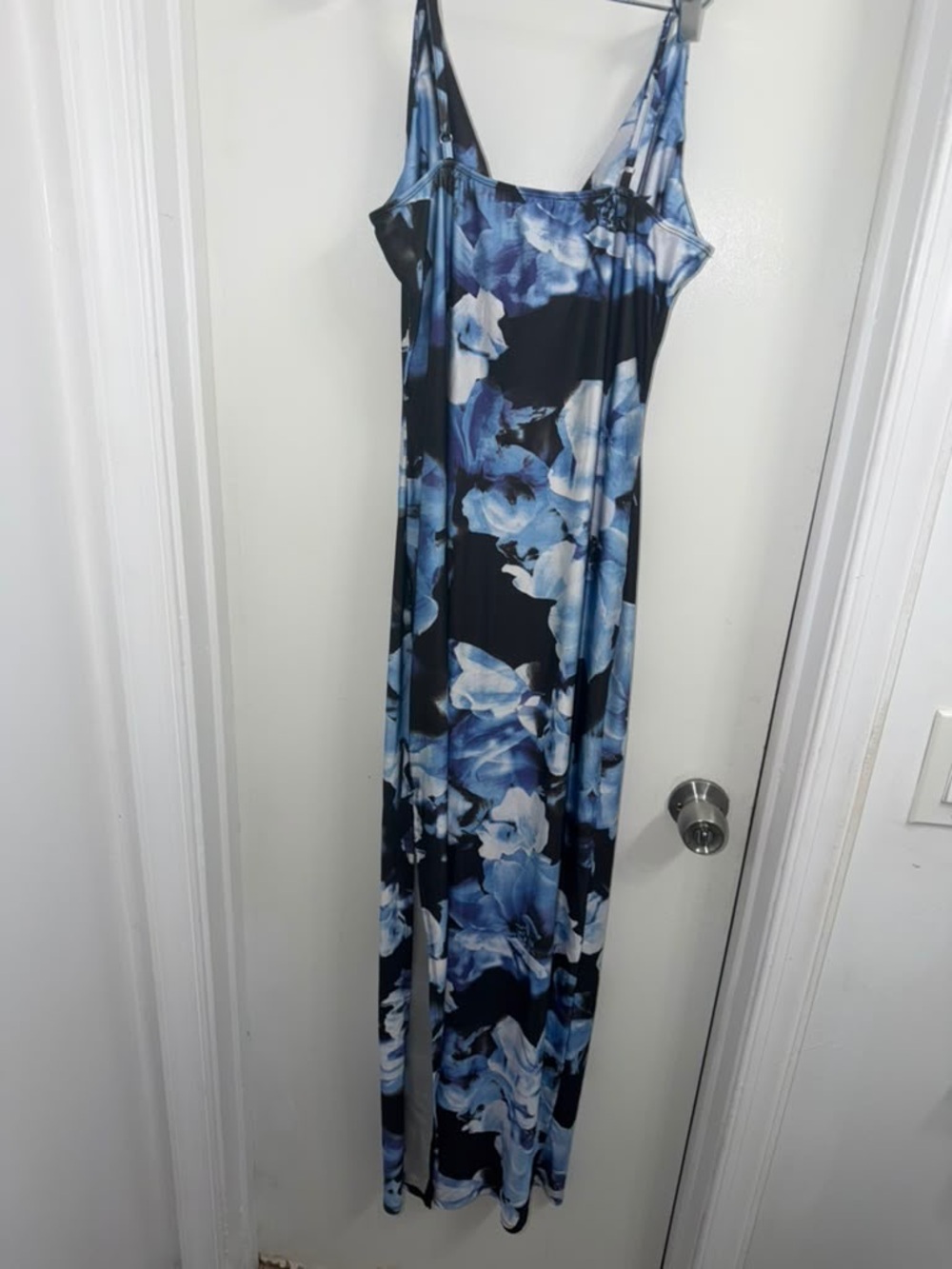 iris Navy and Blue Floral Maxi Dress
